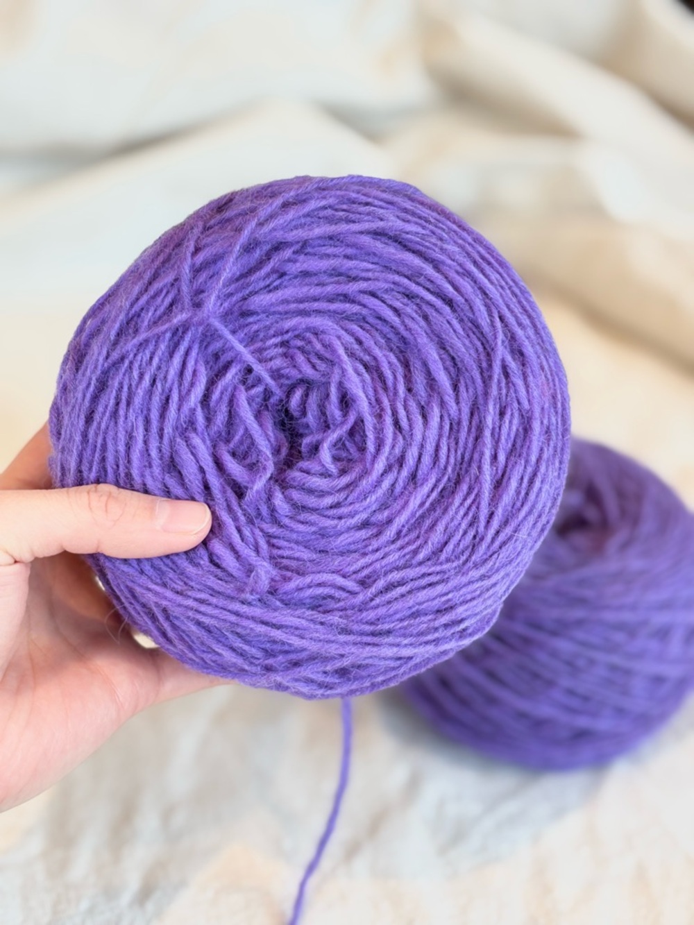 blue violet wool cakes - worsted purple rustic wool 230g nwot